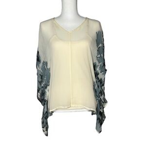Anthropologie Akiko Sheer Silk Poncho with tank